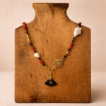Mercan & Porselen  – Coral Eye Necklace - Görsel 3